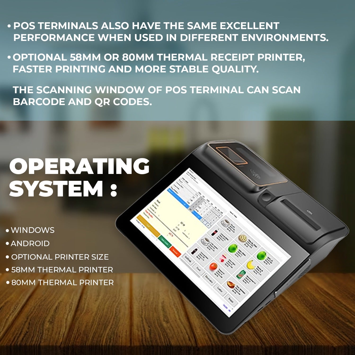 SHREYANS D1 (11.6 Inch) All in One Windows POS with 80mm Auto-cutter Built in  Printer with Free Billing Software (1 Year Warranty)